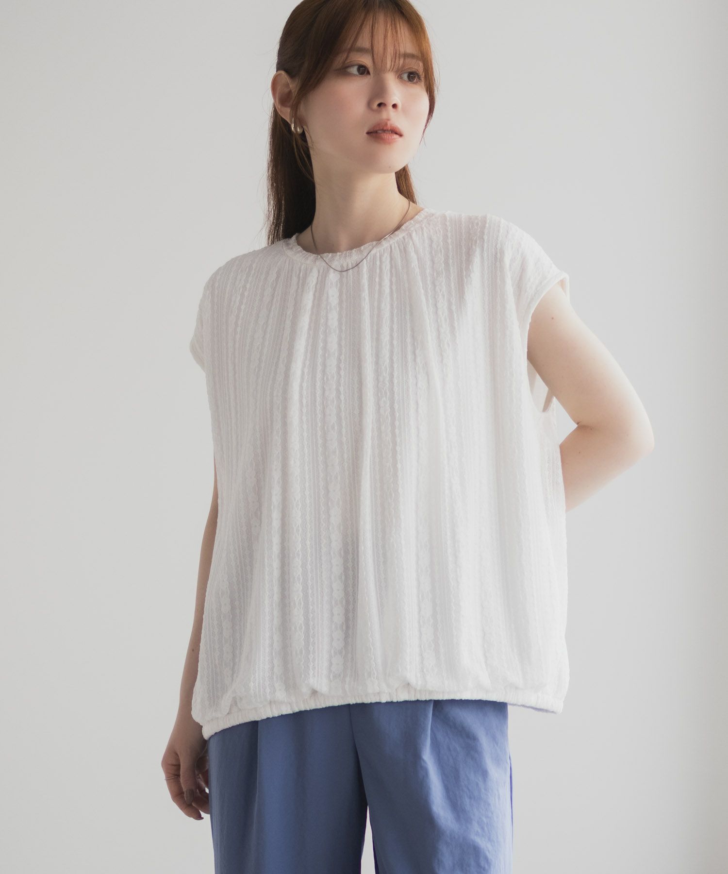 HusHusH レースバルーンフレンチTシャツ レディース メール便 対応商品商品サムネイル-4