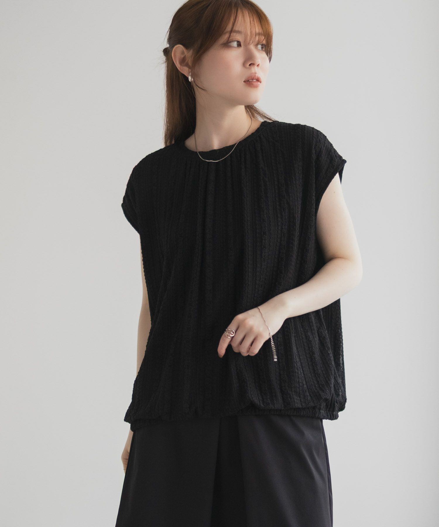 HusHusH レースバルーンフレンチTシャツ レディース ネコポス 対応商品