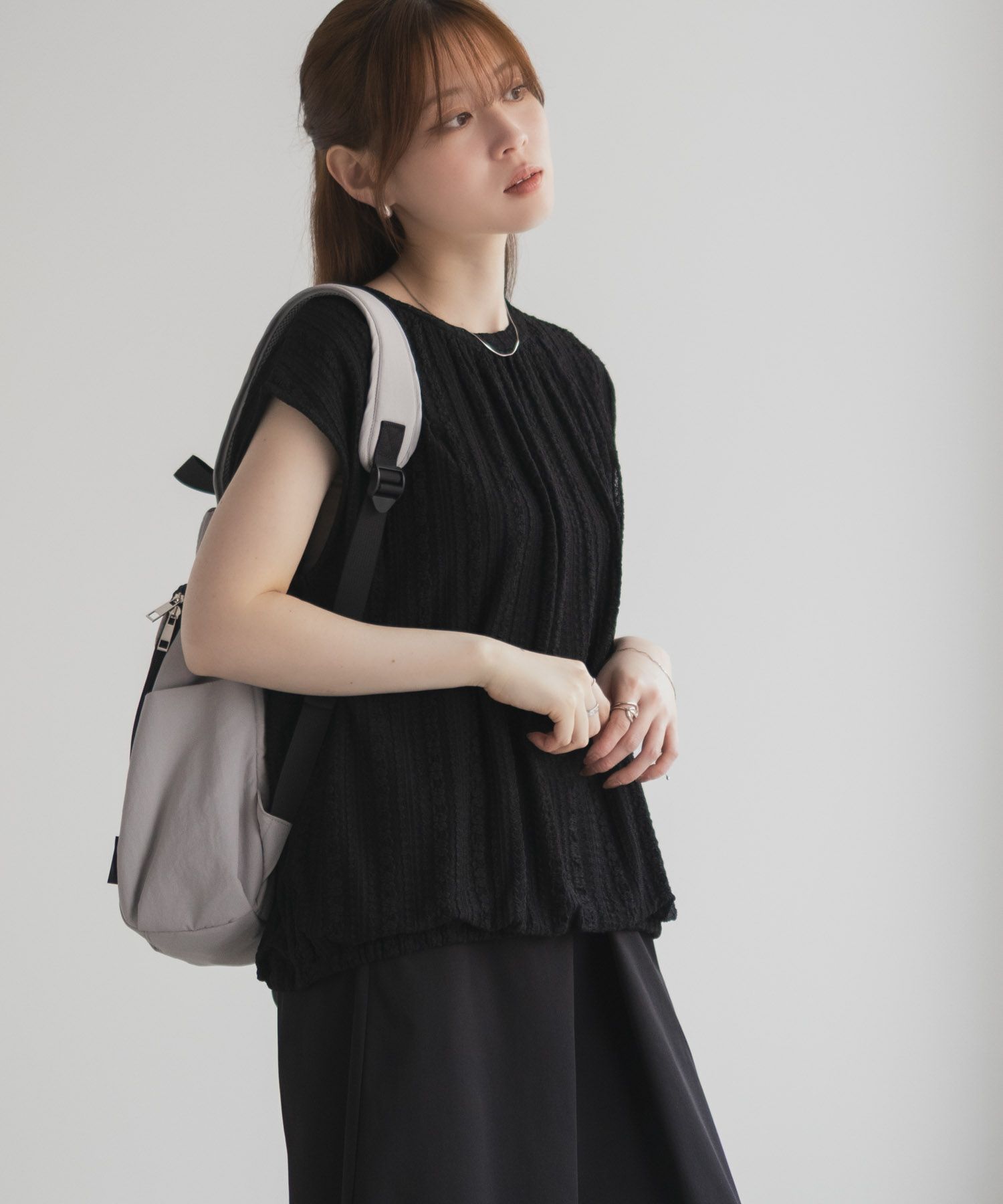 HusHusH  レースバルーンフレンチTシャツ レディース メール便 対応商品商品画像-12