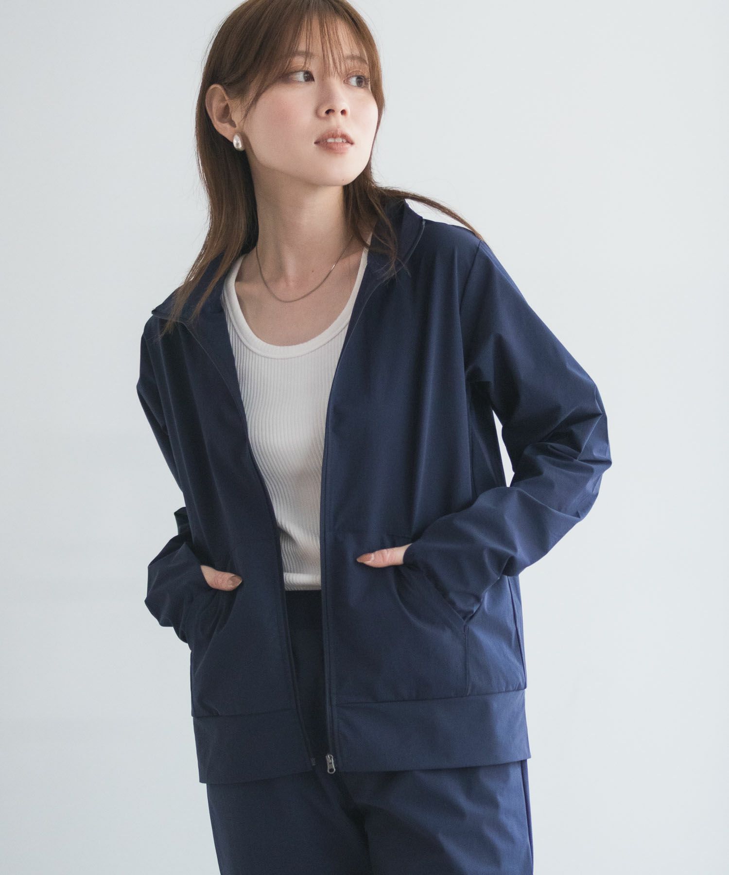 nAvy ラッシュガード ジップスタンド レディース