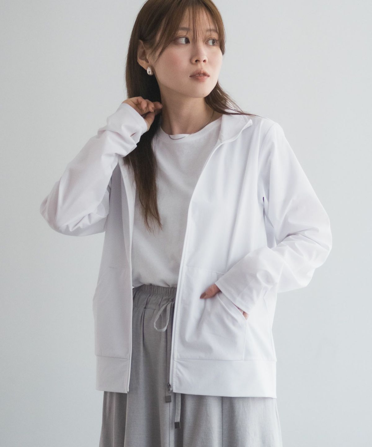 nAvy ラッシュガード ジップスタンド レディース