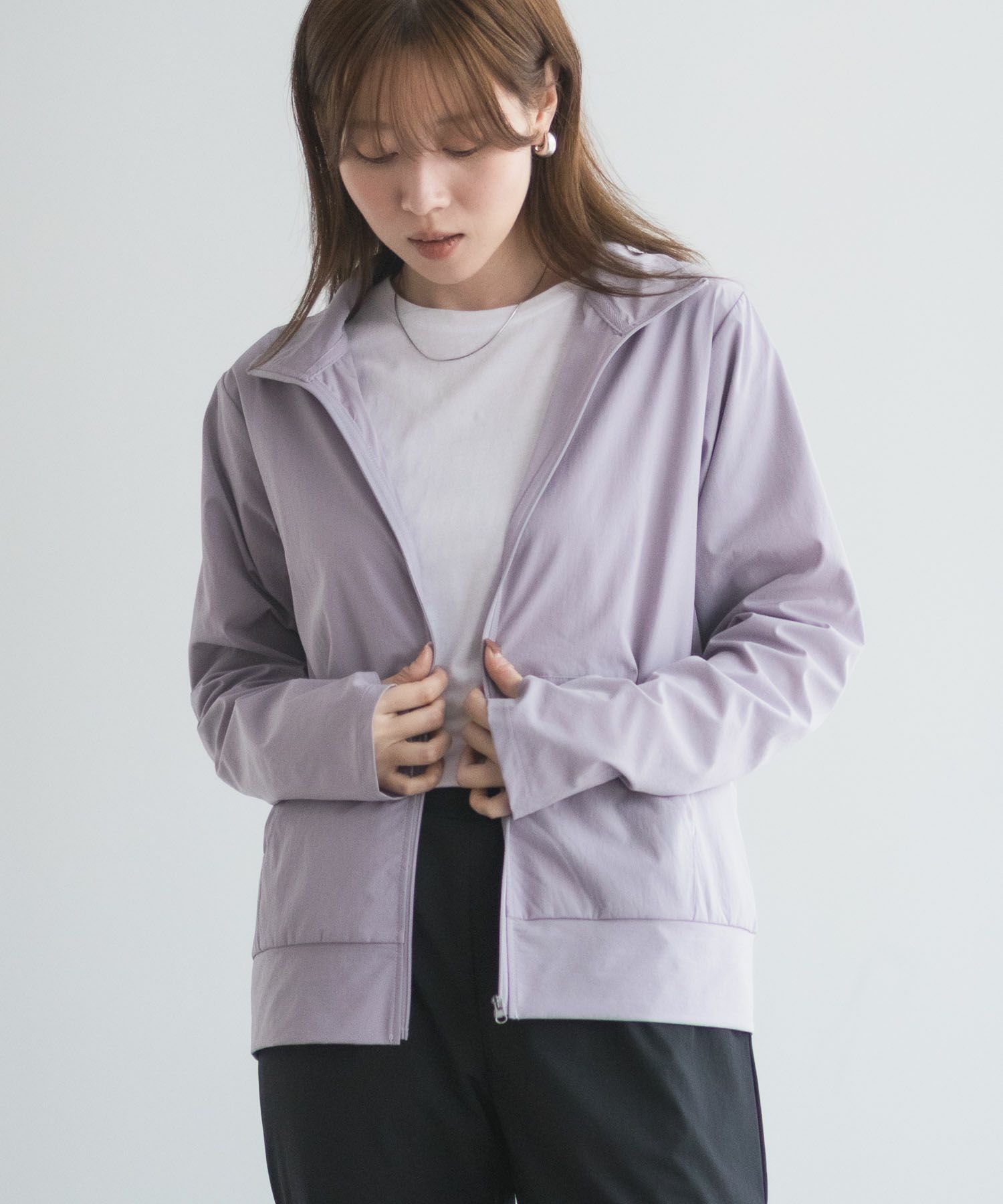 nAvy ラッシュガード ジップスタンド レディース