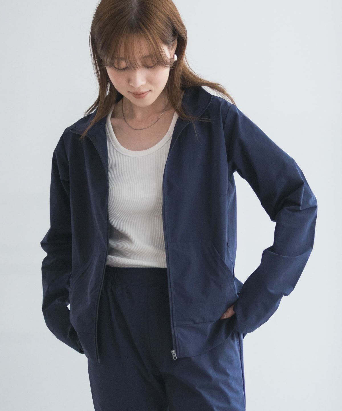 nAvy ラッシュガード ジップスタンド レディース
