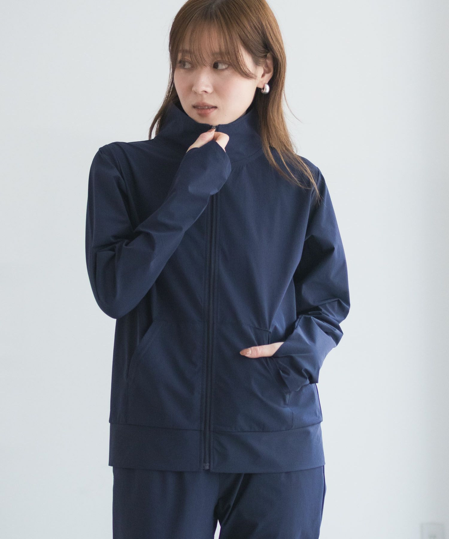 nAvy ラッシュガード ジップスタンド レディース