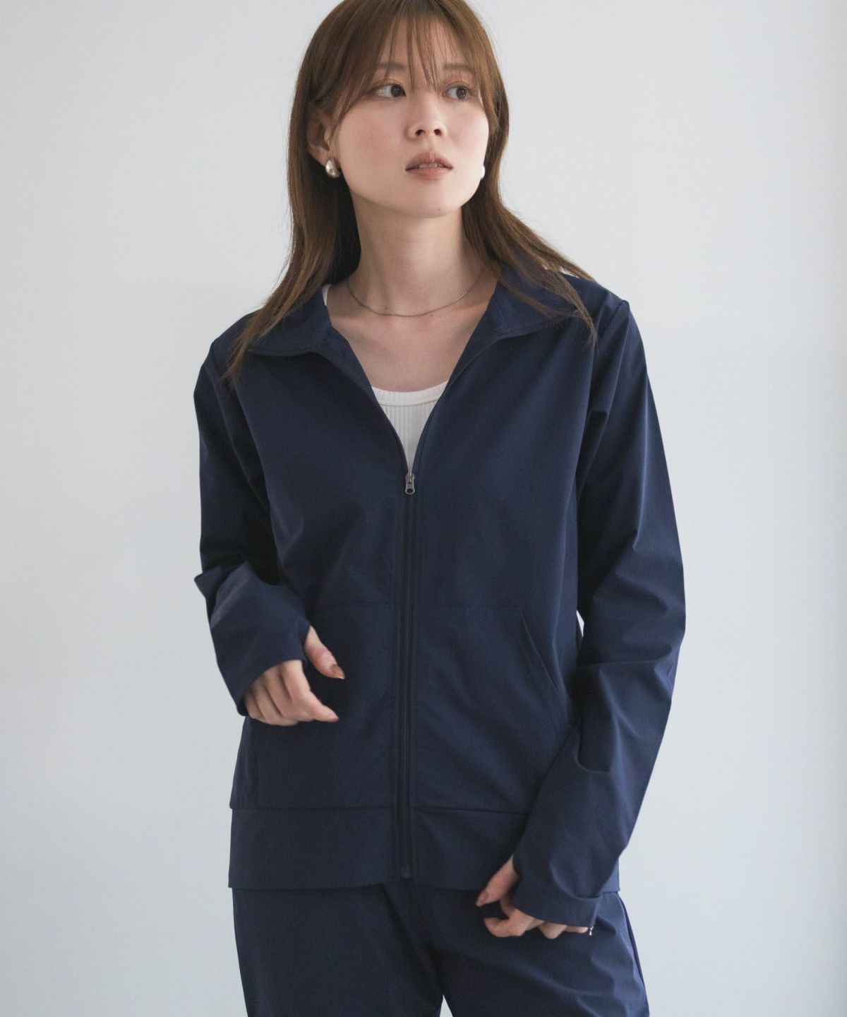 nAvy ラッシュガード ジップスタンド レディース