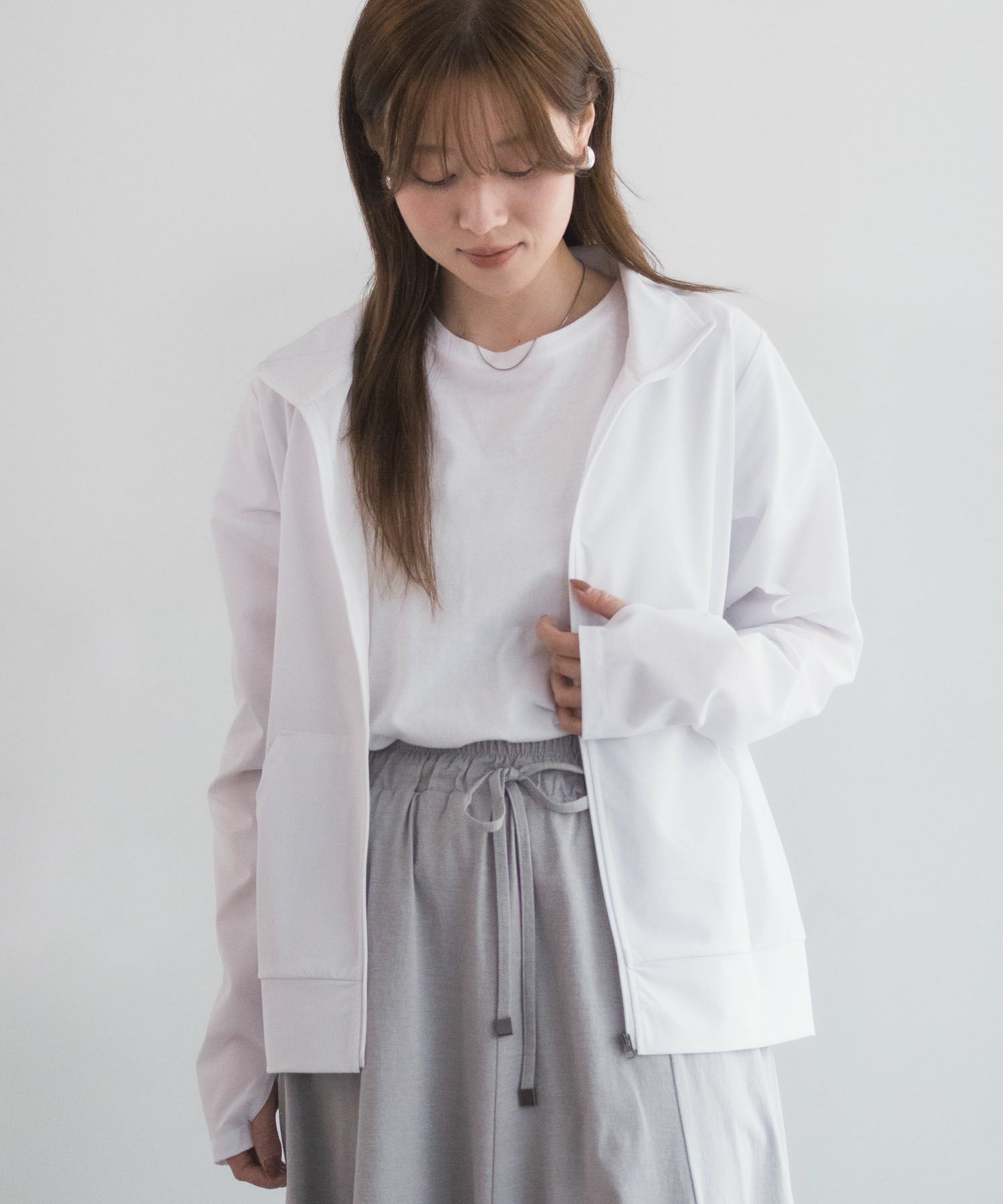 nAvy ラッシュガード ジップスタンド レディース