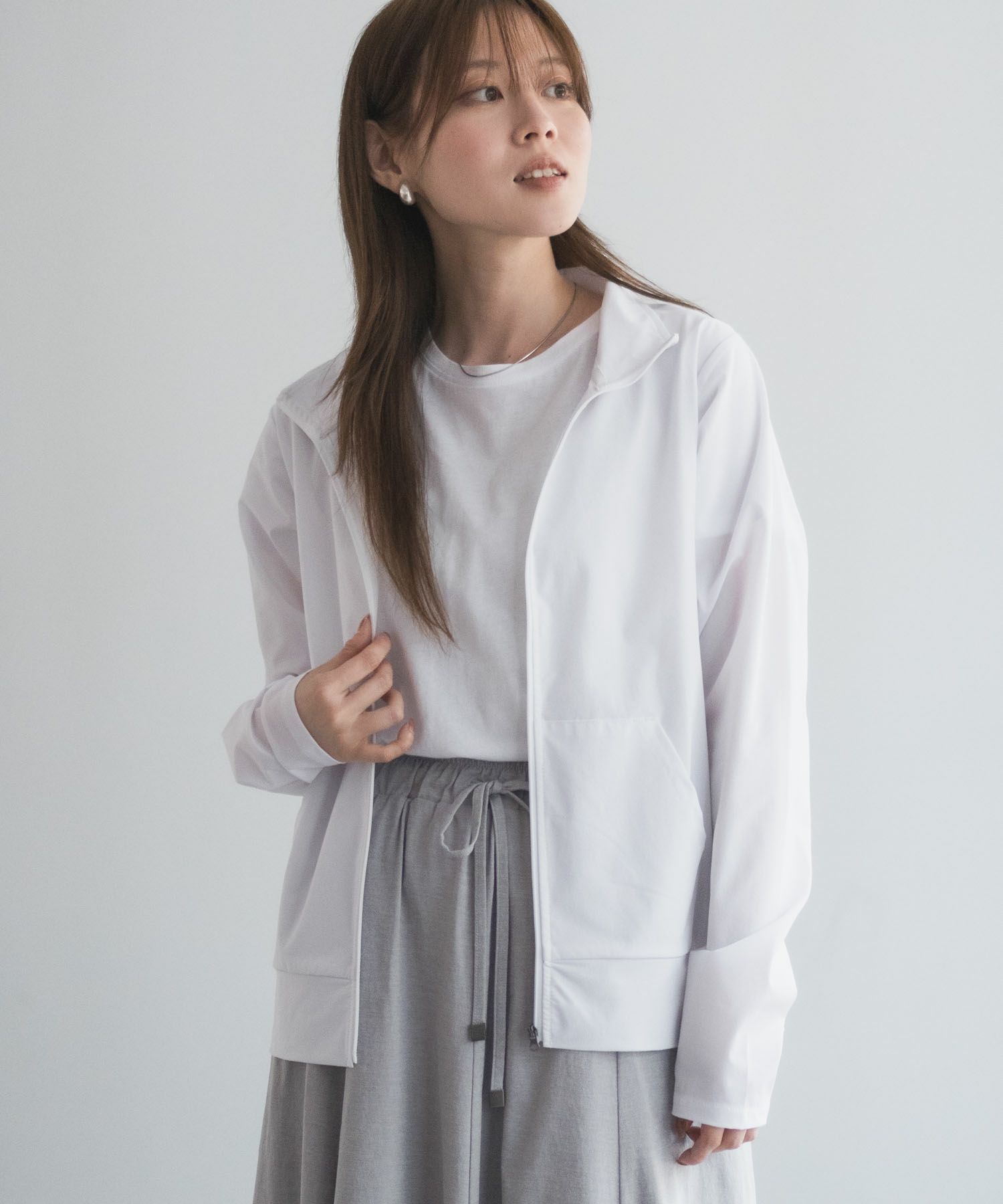 nAvy ラッシュガード ジップスタンド レディース