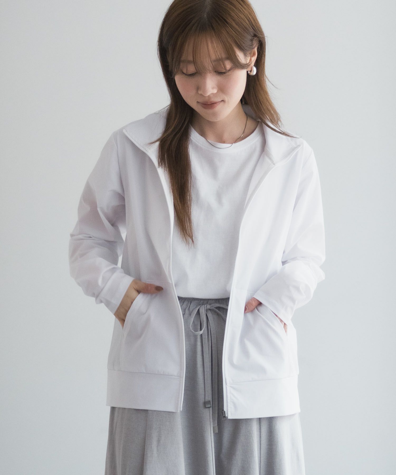 nAvy ラッシュガード ジップスタンド レディース