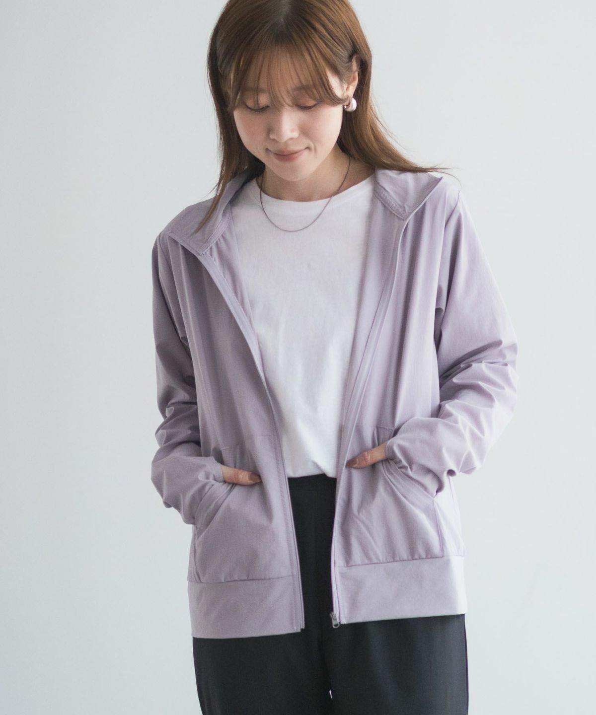 nAvy ラッシュガード ジップスタンド レディース