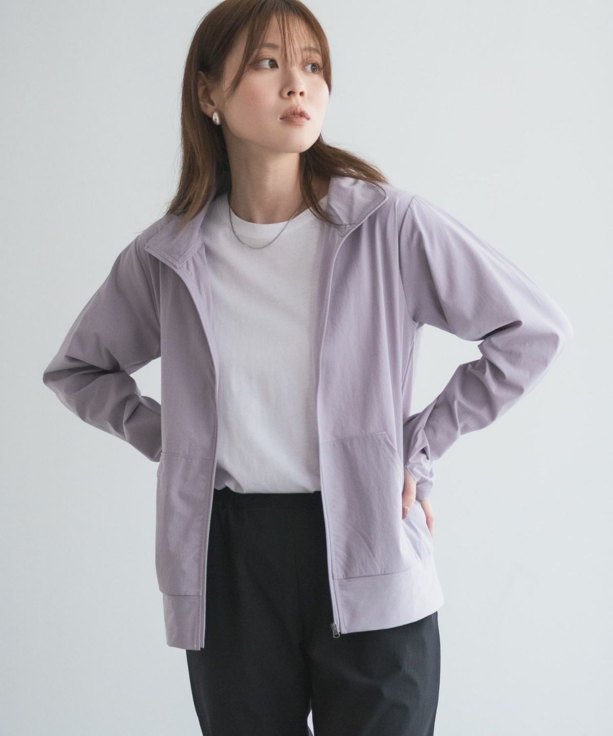 nAvy ラッシュガード ジップスタンド レディース