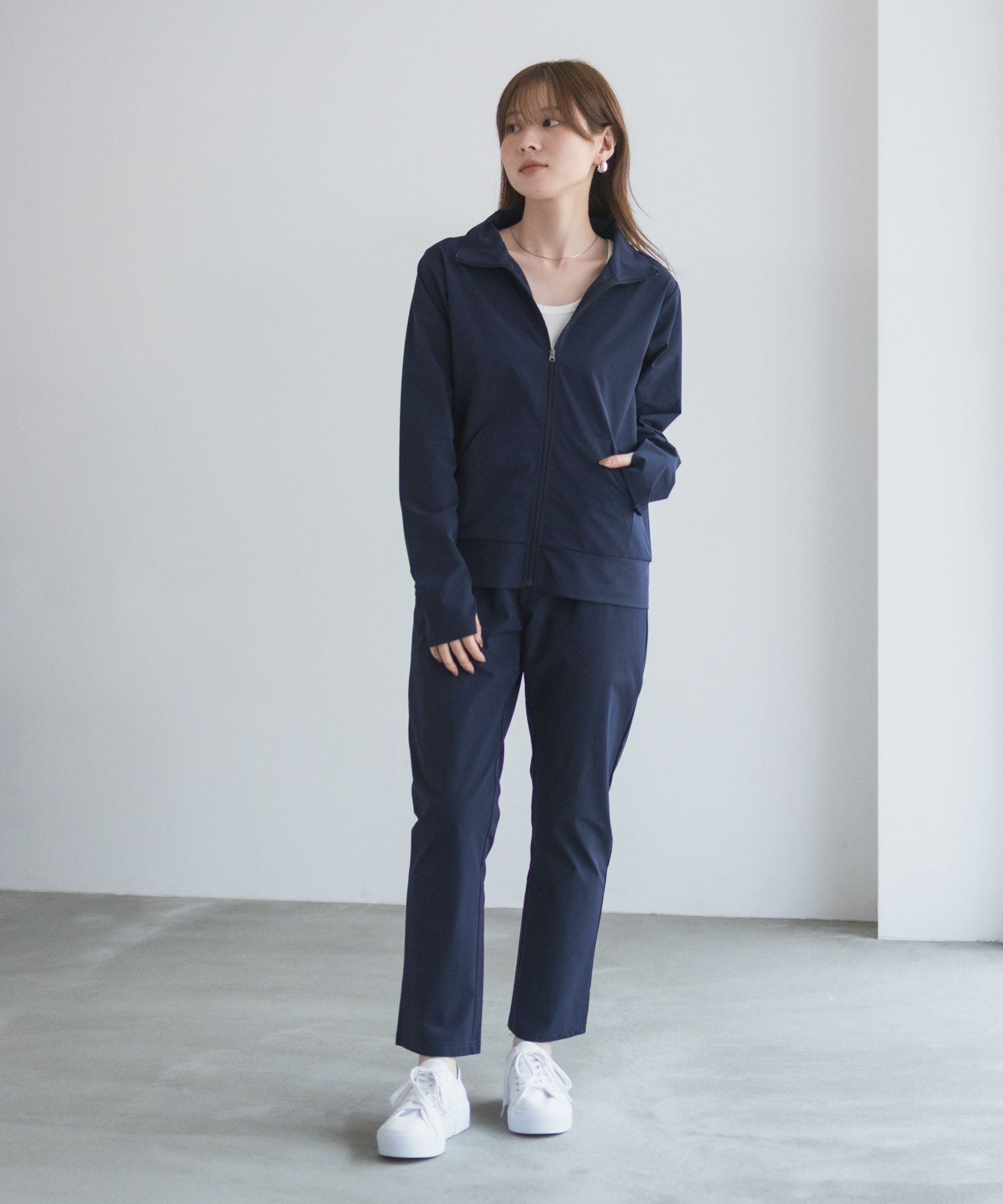 nAvy ラッシュガード ジップスタンド レディース