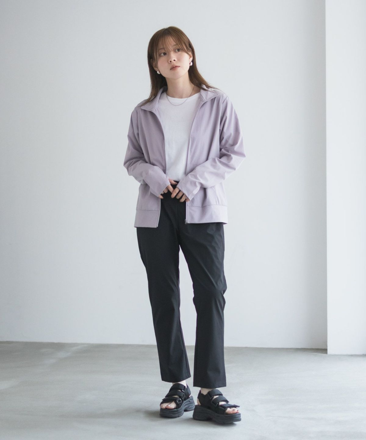 nAvy ラッシュガード ジップスタンド レディース