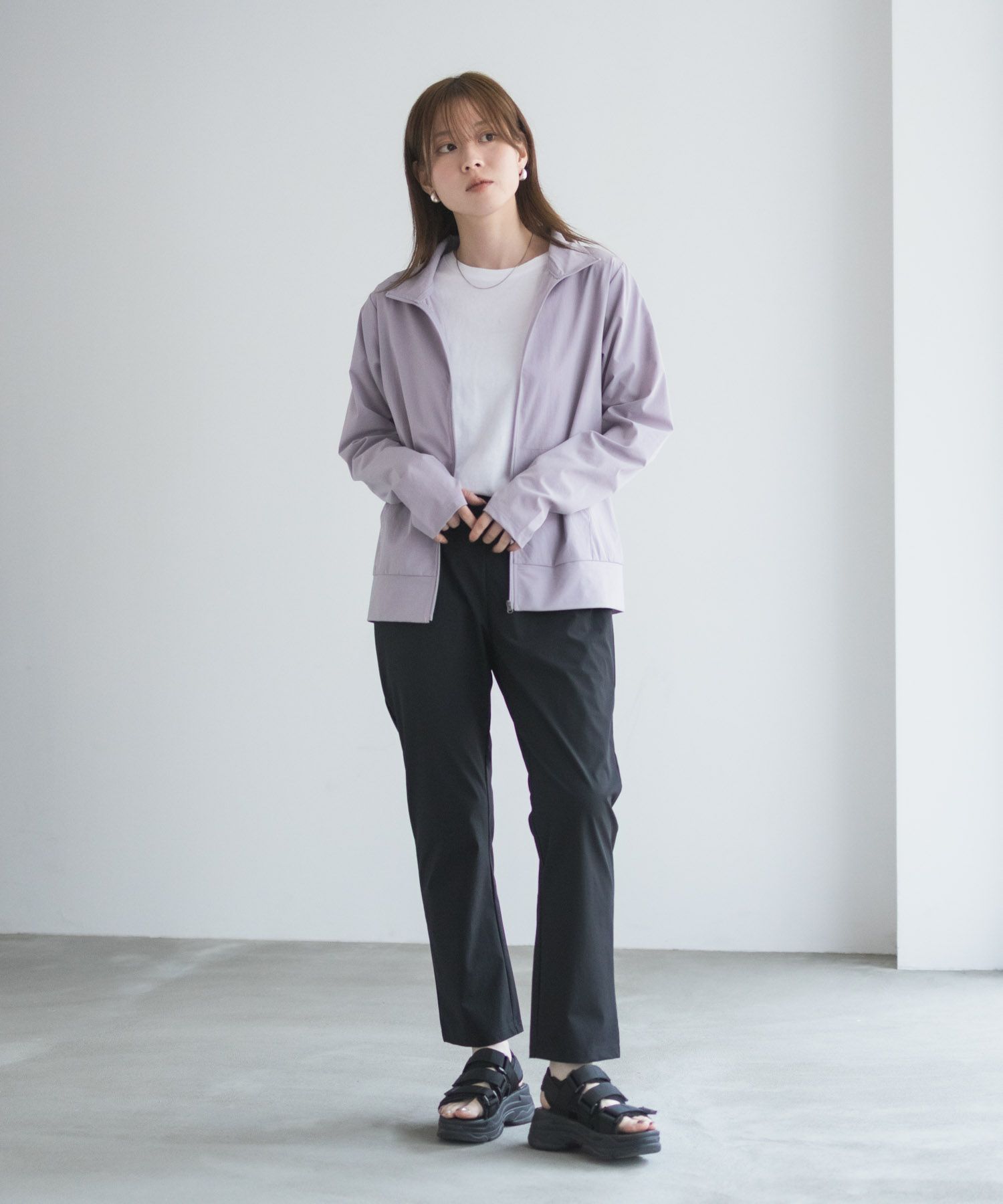 nAvy ラッシュガード ジップスタンド レディース