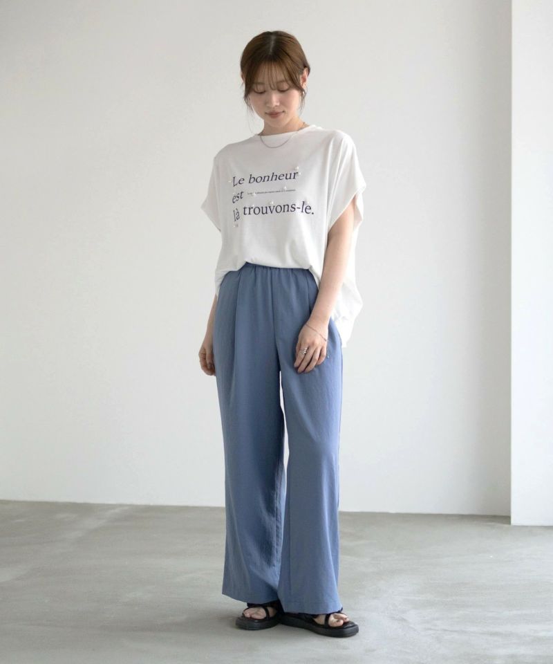 HusHusH パール使いプリントドルマンTシャツ レディース メール便 対応商品商品画像-10