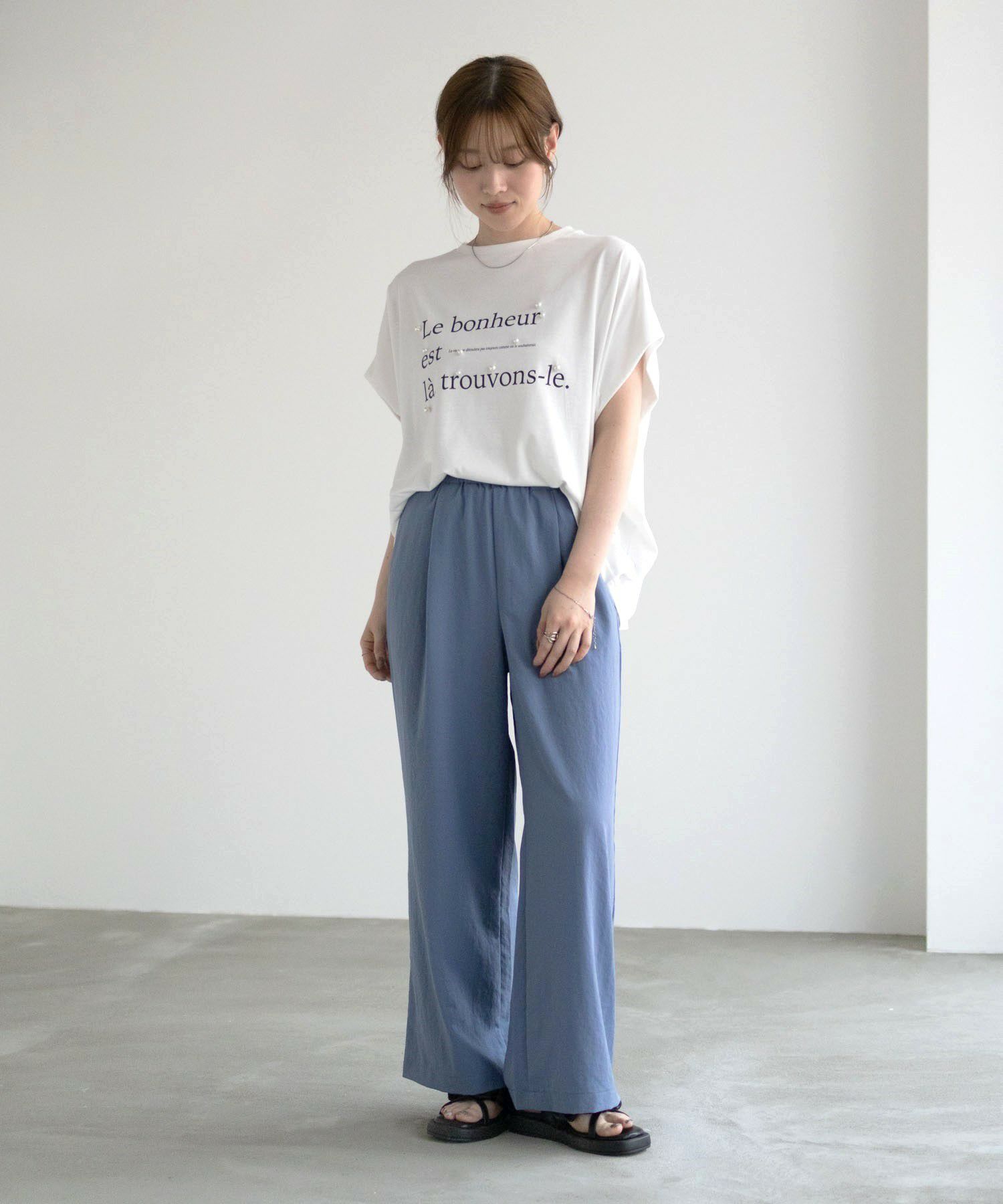 HusHusH パール使いプリントドルマンTシャツ レディース ネコポス 対応商品