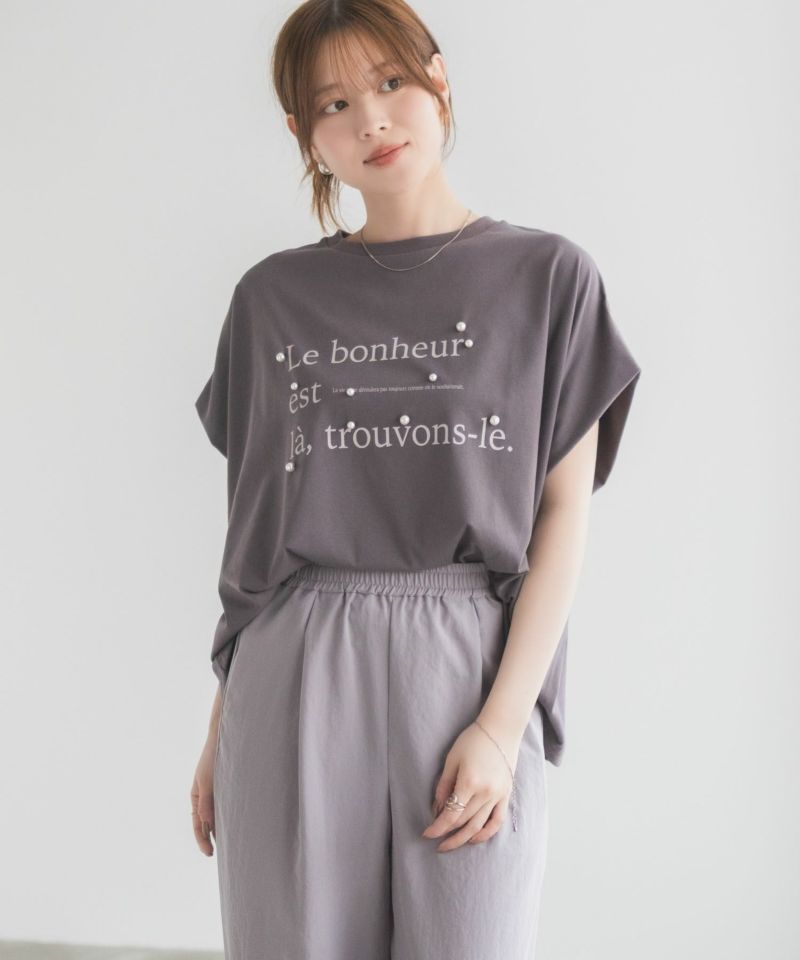 HusHusH  パール使いプリントドルマンTシャツ レディース メール便 対応商品商品画像-12