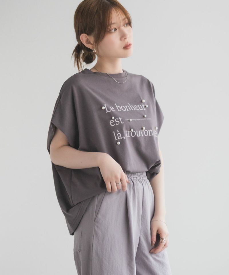 HusHusH  パール使いプリントドルマンTシャツ レディース メール便 対応商品商品画像-13