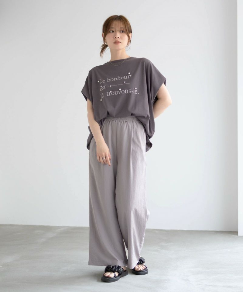 HusHusH パール使いプリントドルマンTシャツ レディース メール便 対応商品商品画像-17