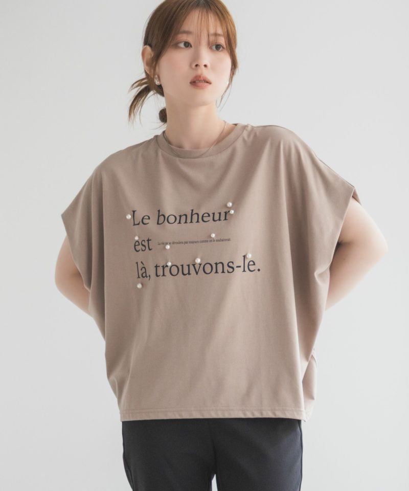 HusHusH パール使いプリントドルマンTシャツ レディース メール便 対応商品商品画像-18