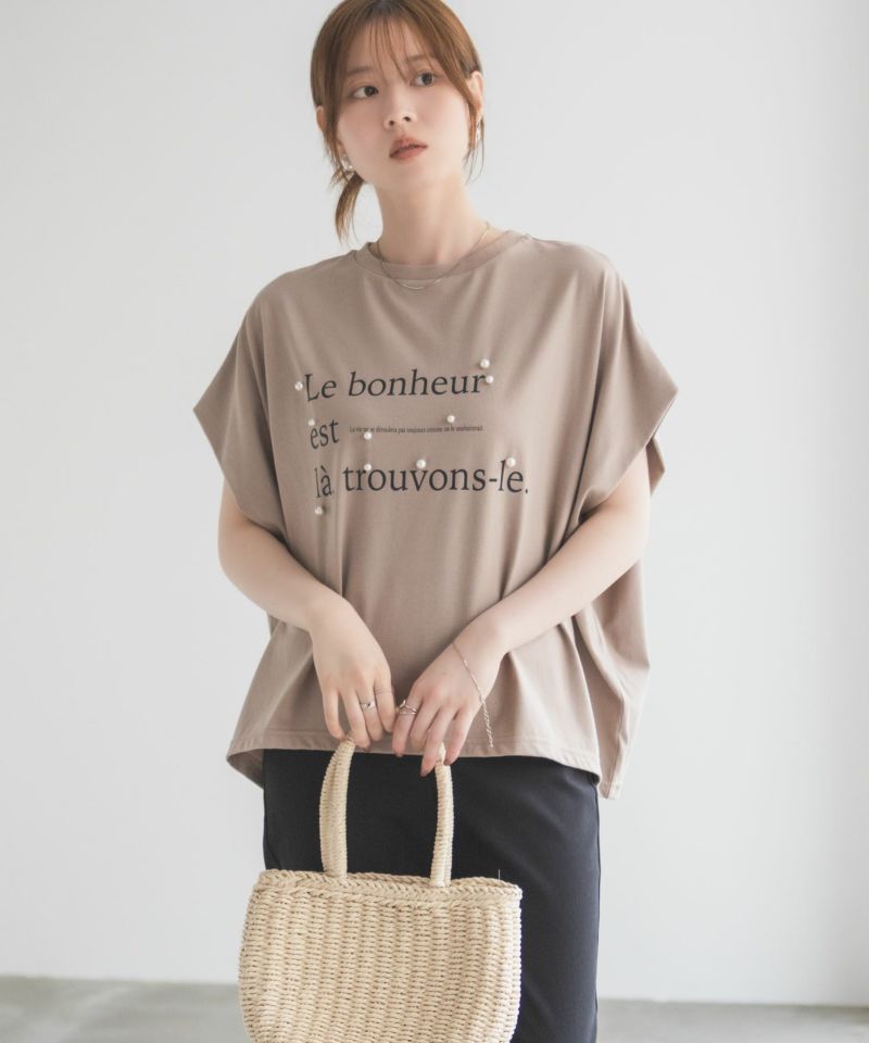 HusHusH パール使いプリントドルマンTシャツ レディース メール便 対応商品商品画像-19