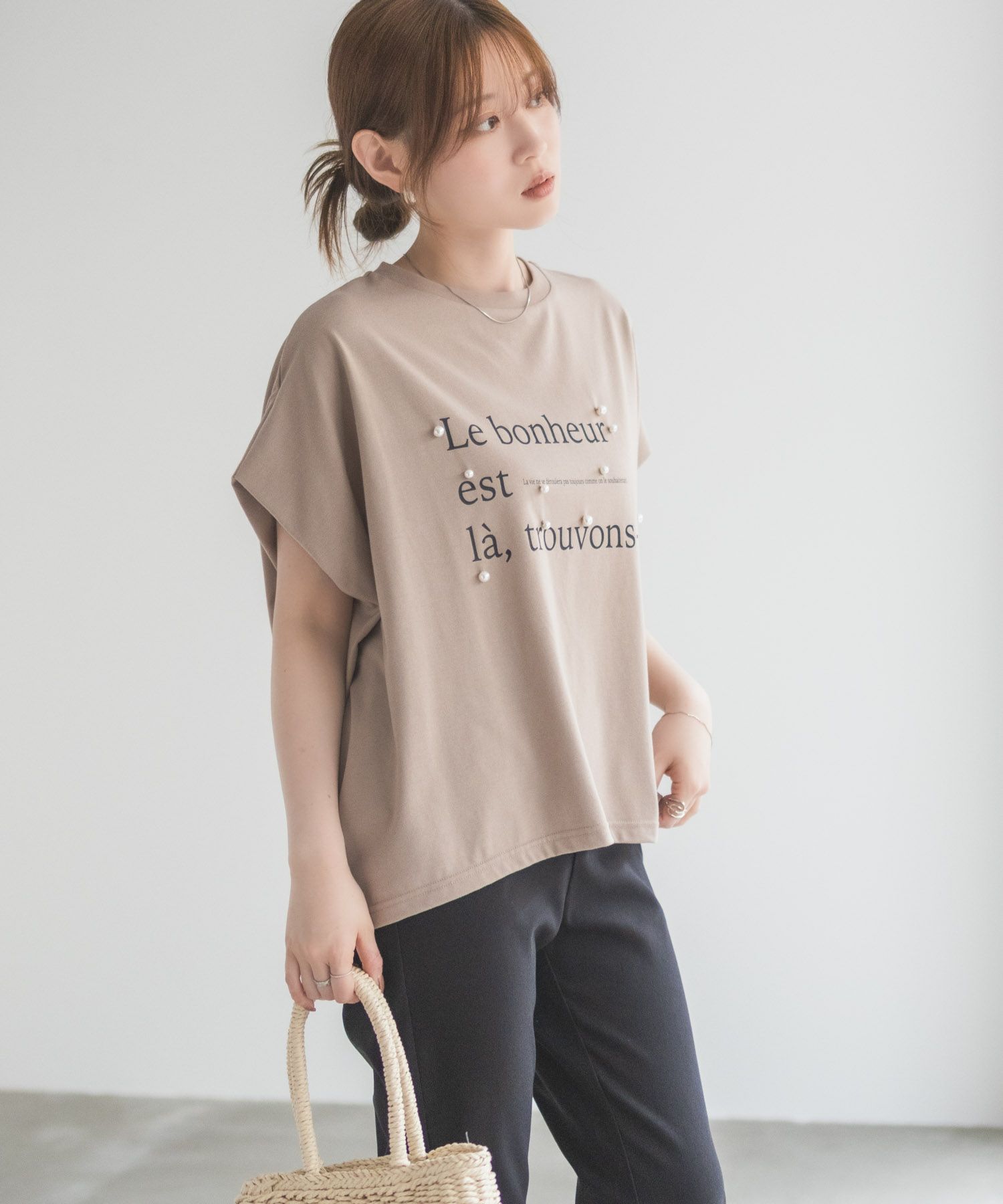 HusHusH パール使いプリントドルマンTシャツ レディース メール便 対応商品商品サムネイル-20