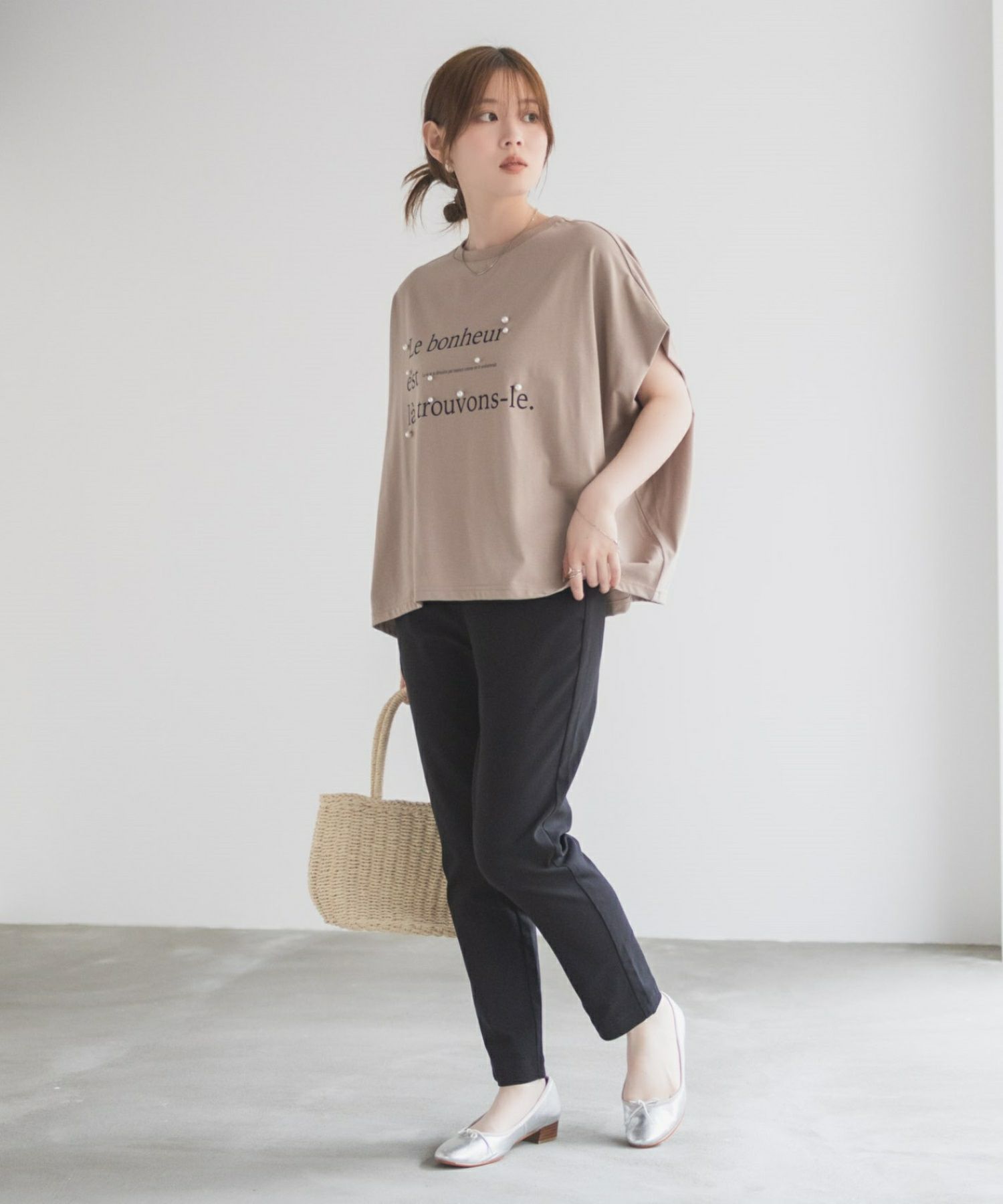 HusHusH パール使いプリントドルマンTシャツ レディース メール便 対応商品商品サムネイル-22