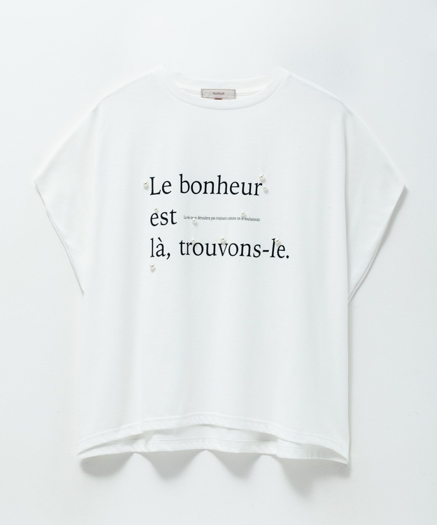 HusHusH パール使いプリントドルマンTシャツ レディース ネコポス 対応商品