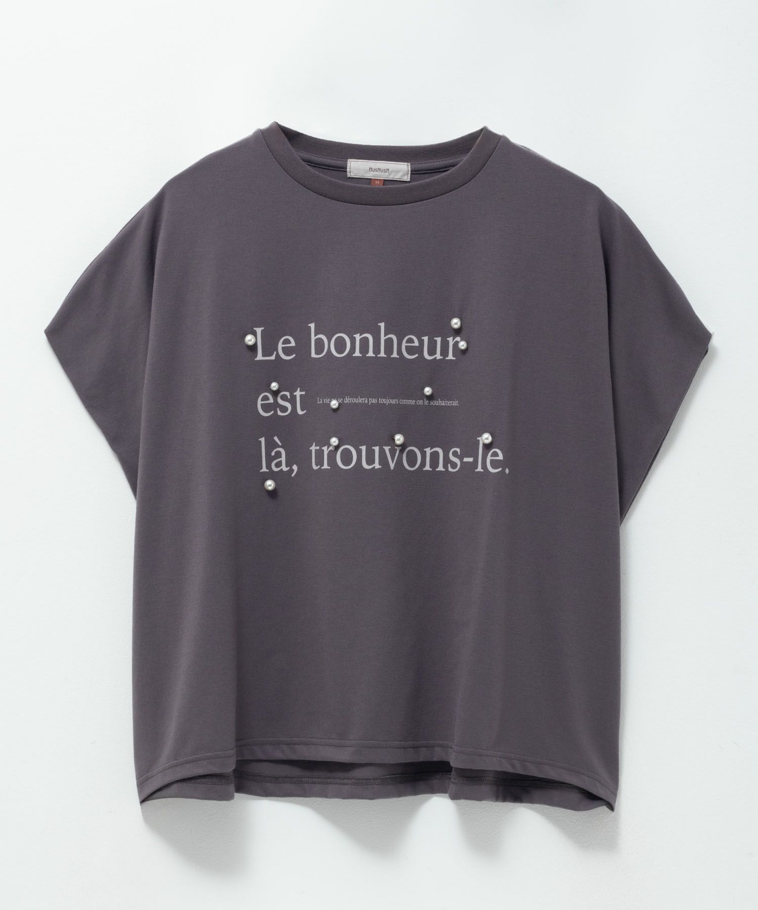 HusHusH パール使いプリントドルマンTシャツ レディース ネコポス 対応商品