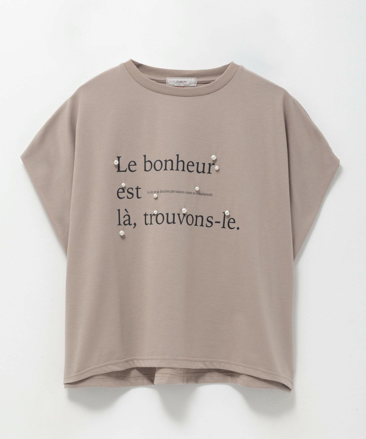 HusHusH パール使いプリントドルマンTシャツ レディース ネコポス 対応商品