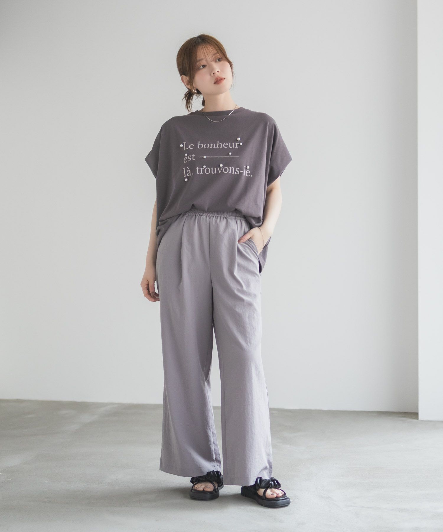 HusHusH パール使いプリントドルマンTシャツ レディース メール便 対応商品商品サムネイル-38