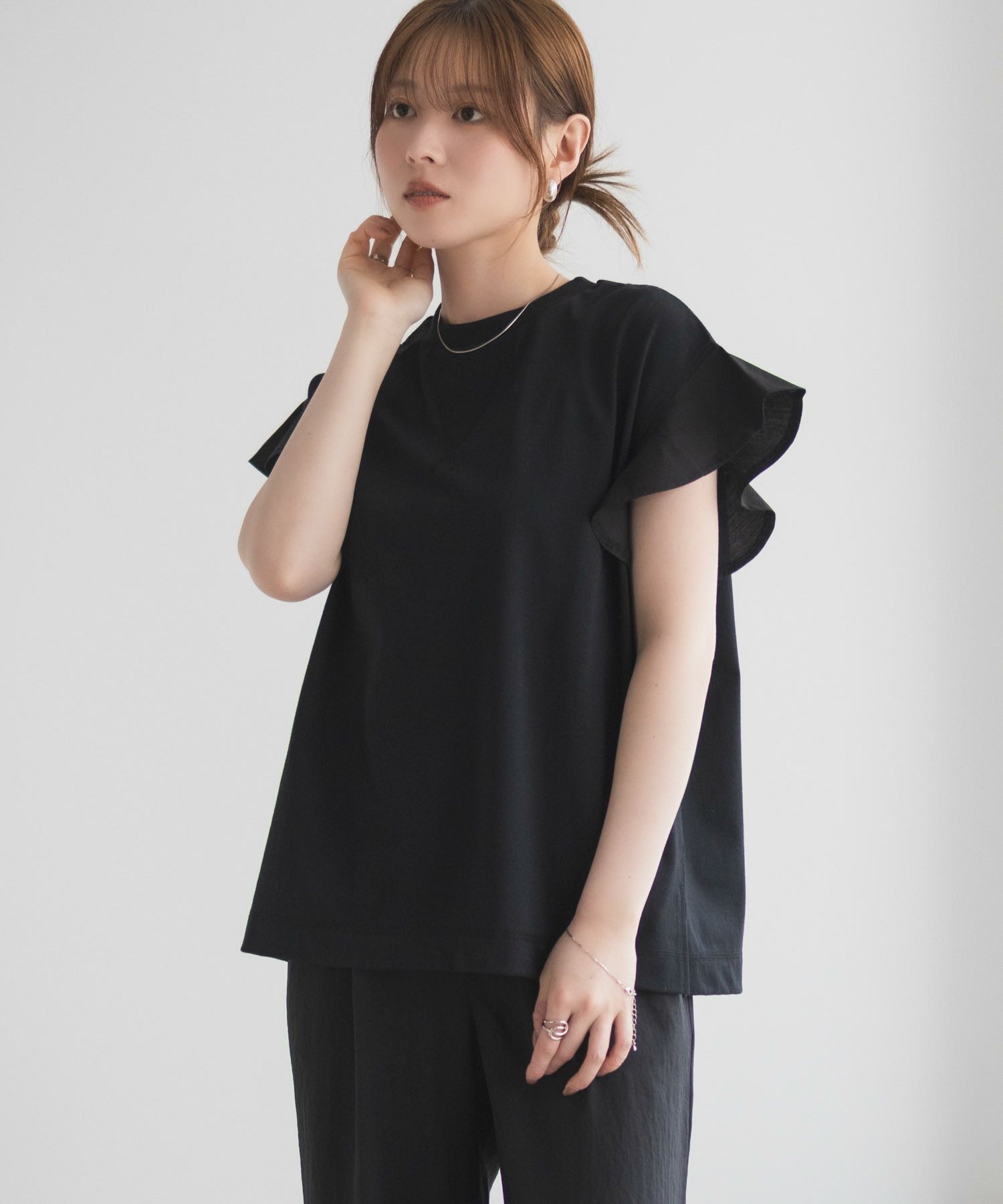 HusHusH 布帛フリルTシャツ レディース ネコポス 対応商品