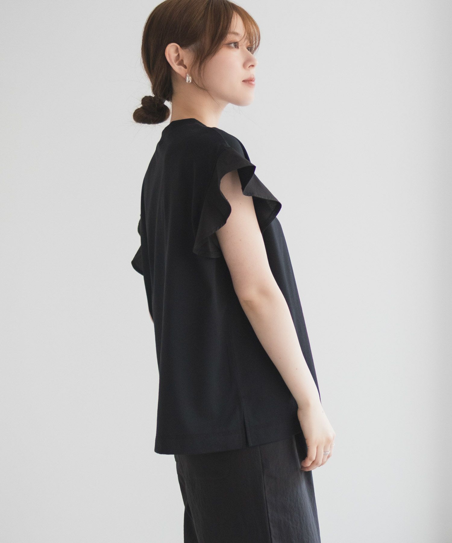 HusHusH  布帛フリルTシャツ レディース メール便 対応商品商品画像-7