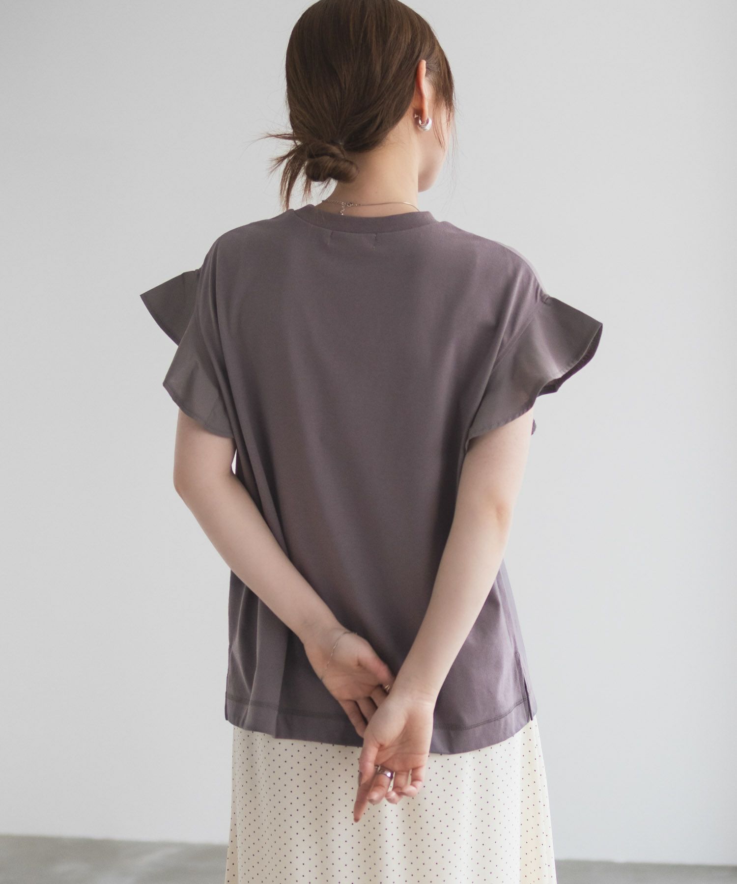 HusHusH 布帛フリルTシャツ レディース メール便 対応商品商品画像-12