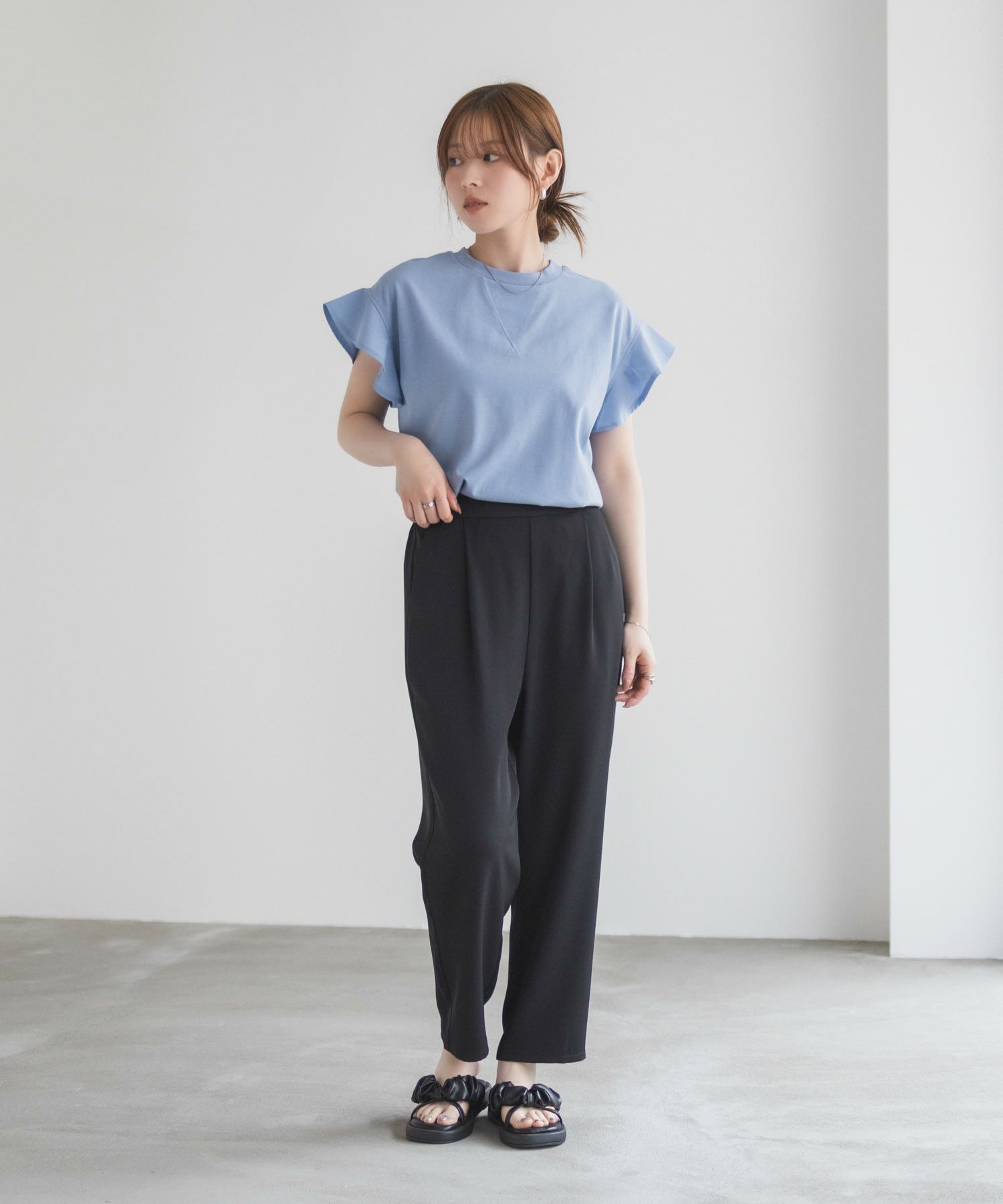 HusHusH 布帛フリルTシャツ レディース メール便 対応商品商品画像-17