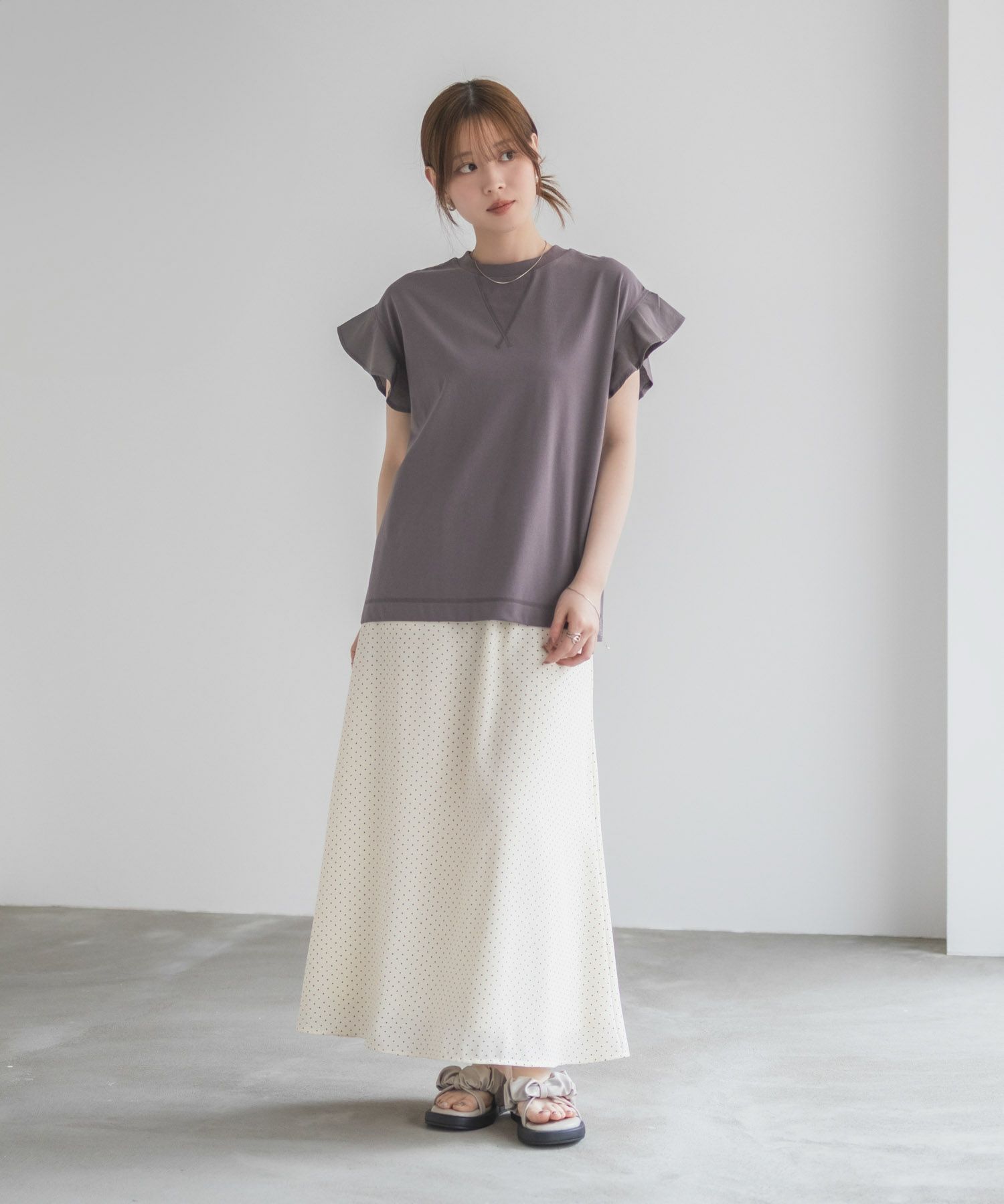 HusHusH 布帛フリルTシャツ レディース メール便 対応商品商品画像-27