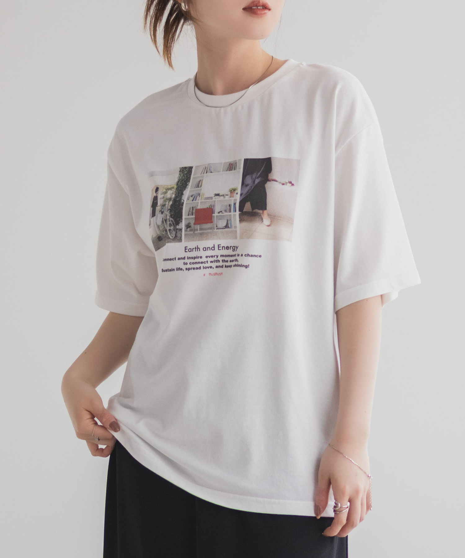 HusHusH フォトプリントTシャツ レディース ネコポス 対応商品