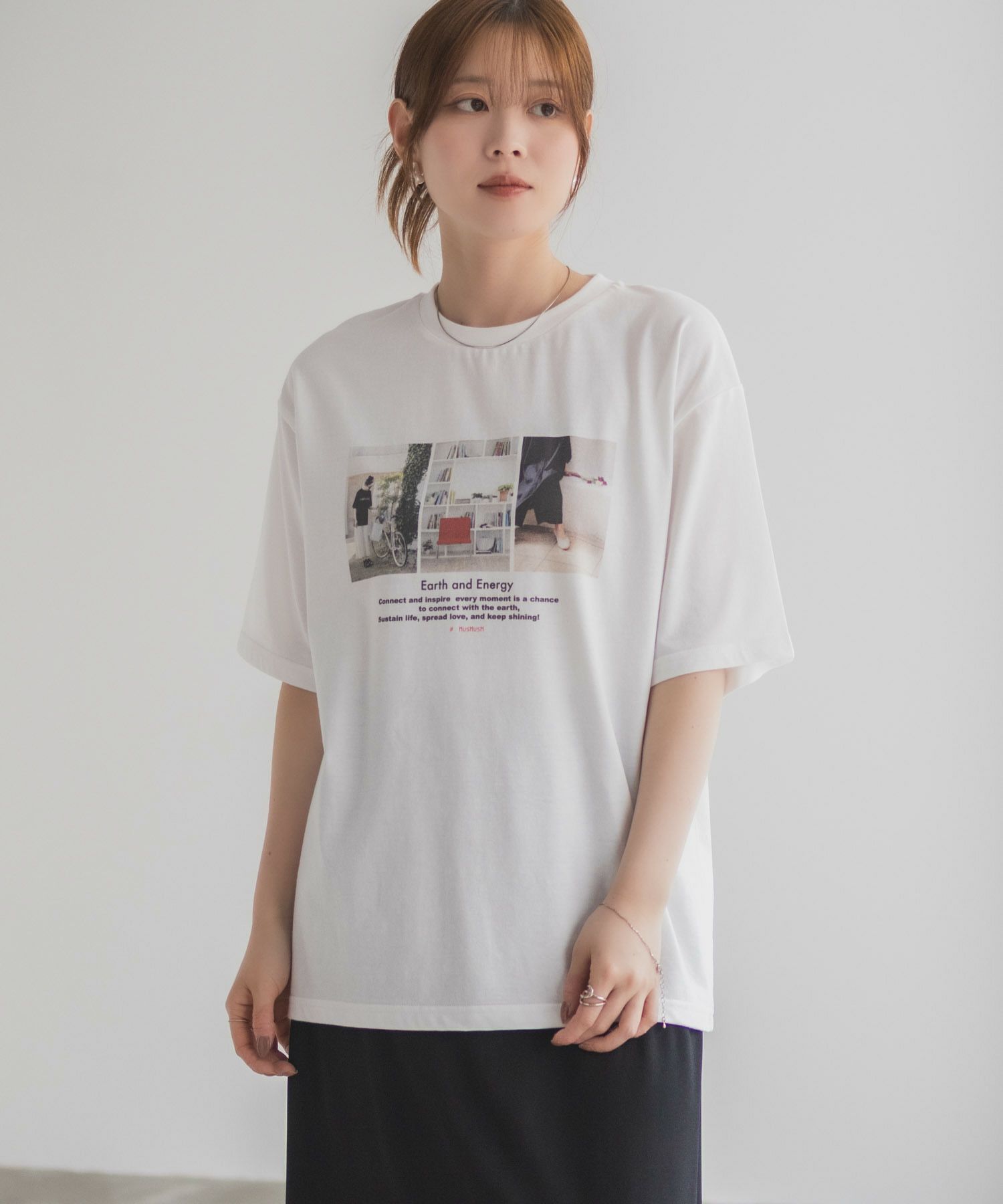 HusHusH フォトプリントTシャツ レディース ネコポス 対応商品