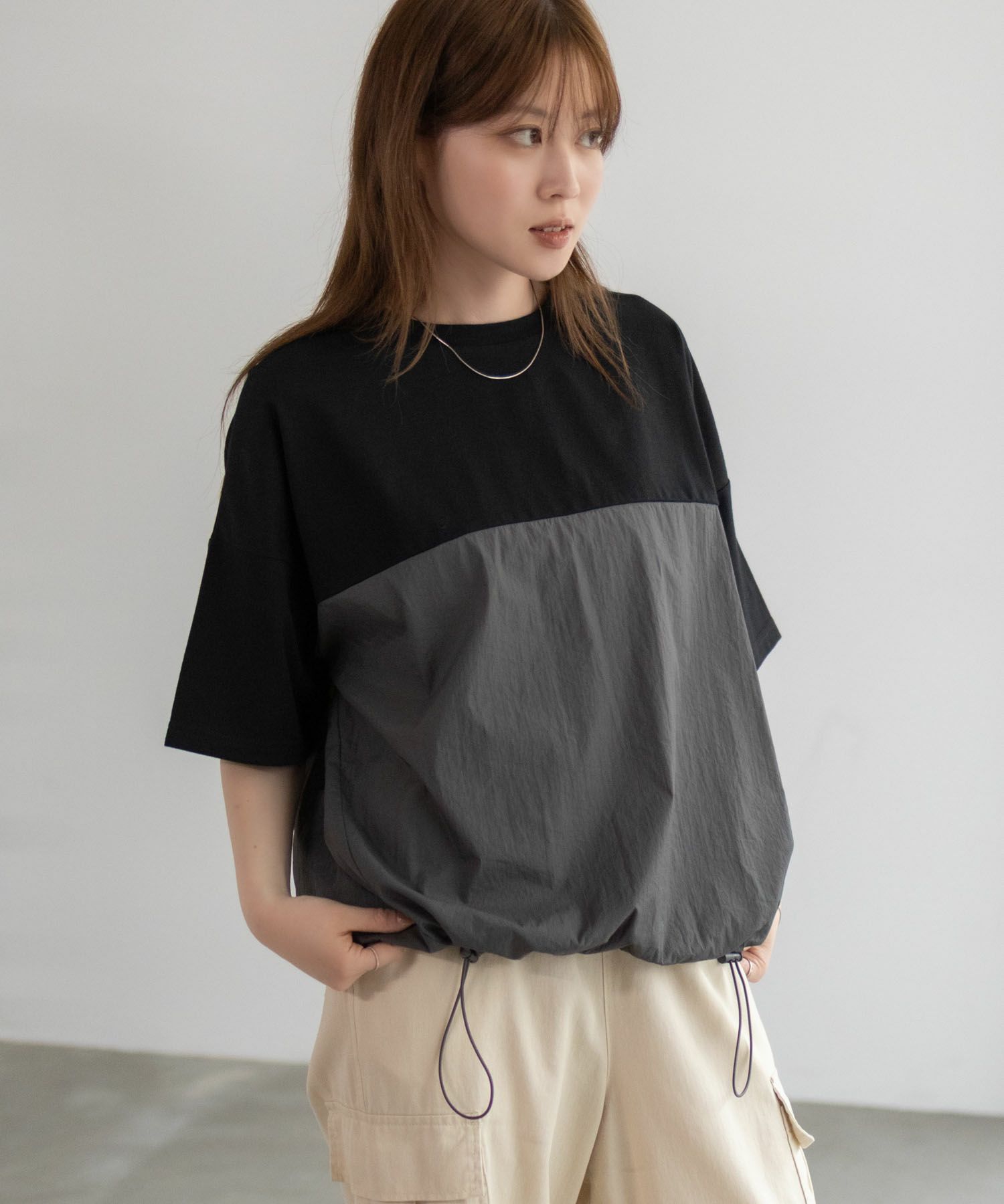 nAvy  切替ドロストプルオーバー レディース メール便 対応商品商品サムネイル-6