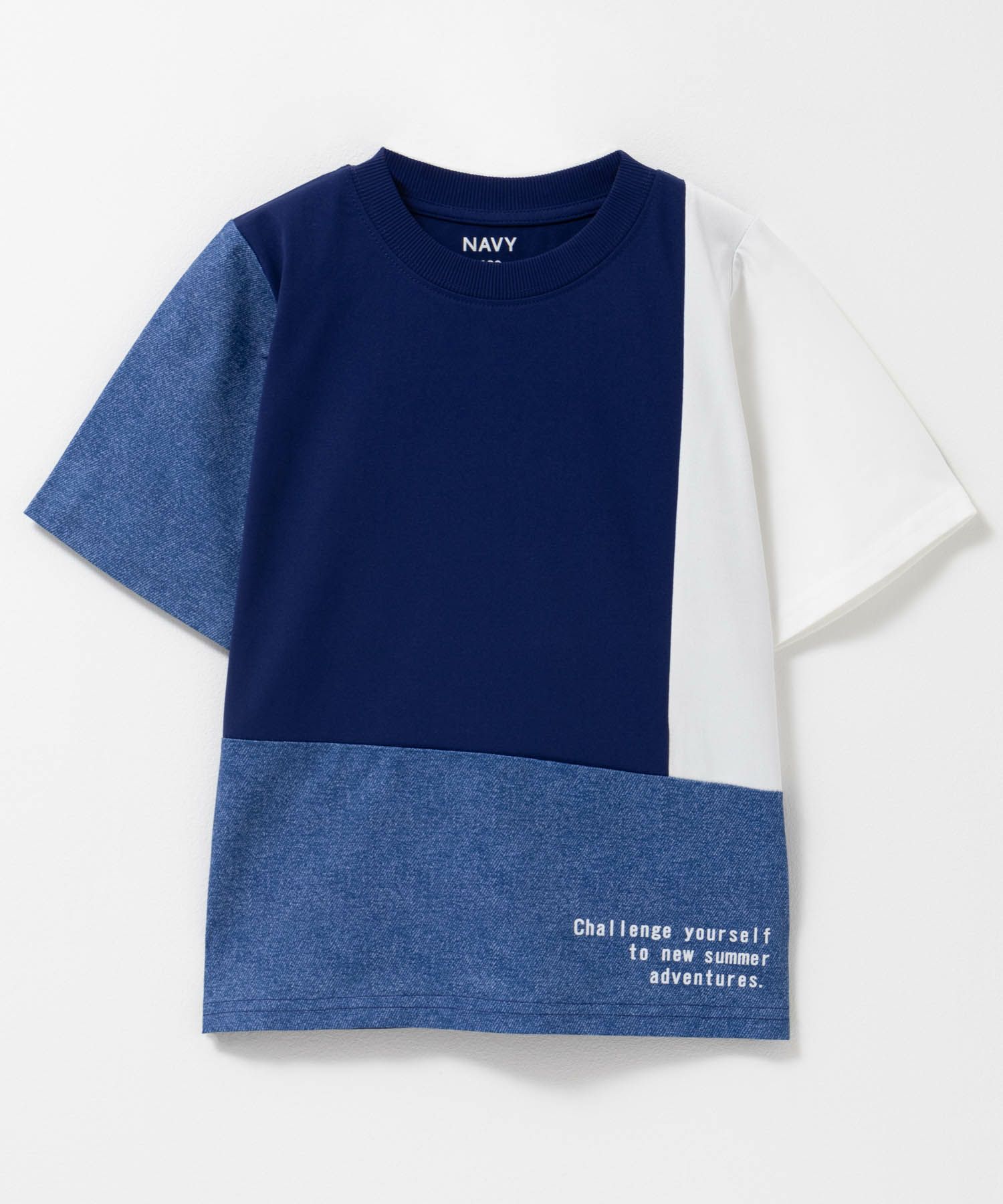 NAVY  切替Tシャツ キッズ メール便 対応商品商品画像-1