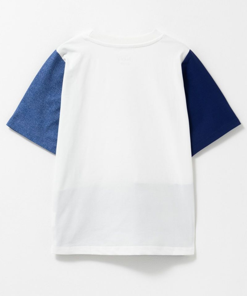 NAVY  切替Tシャツ キッズ メール便 対応商品商品画像-4