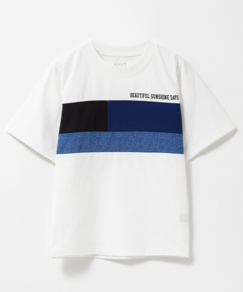 NAVY  切替Tシャツ キッズ メール便 対応商品商品画像-1