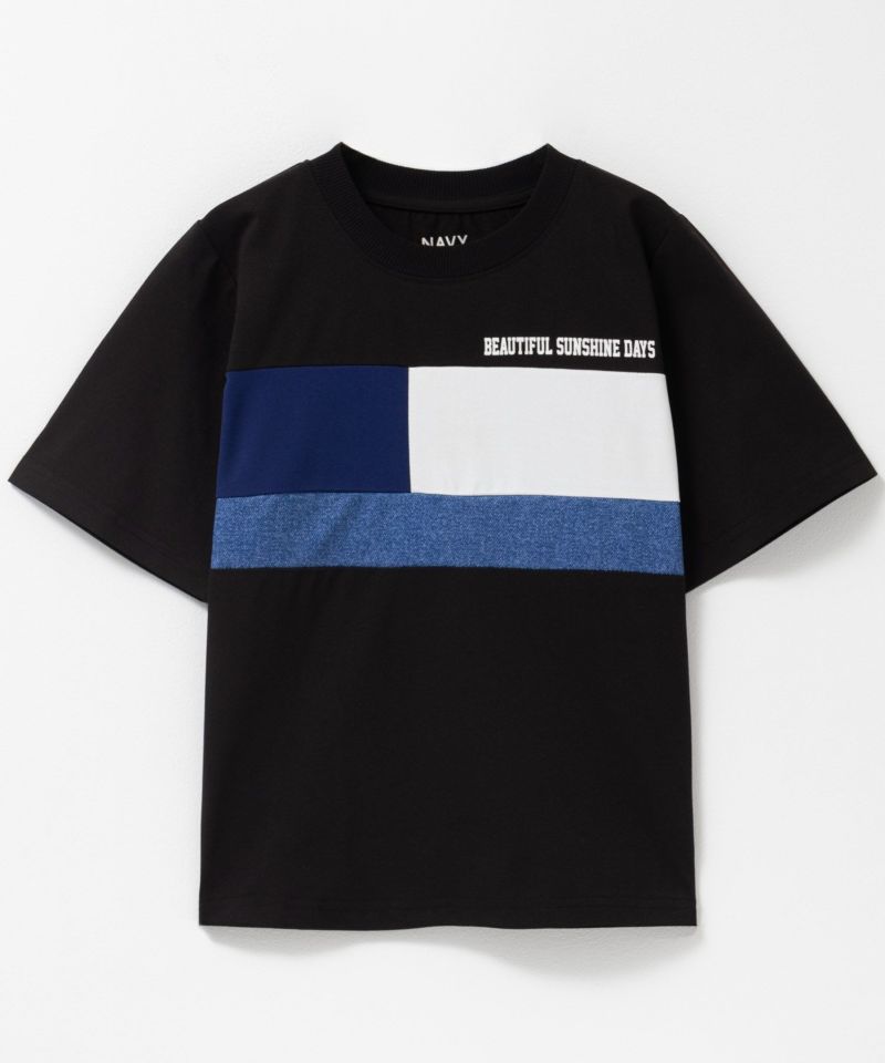 NAVY  切替Tシャツ キッズ メール便 対応商品商品画像-3