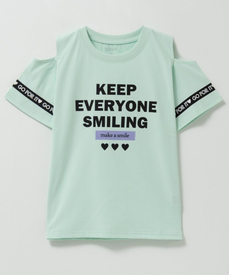 NAVY  肩あきTシャツ キッズ メール便 対応商品商品画像-3