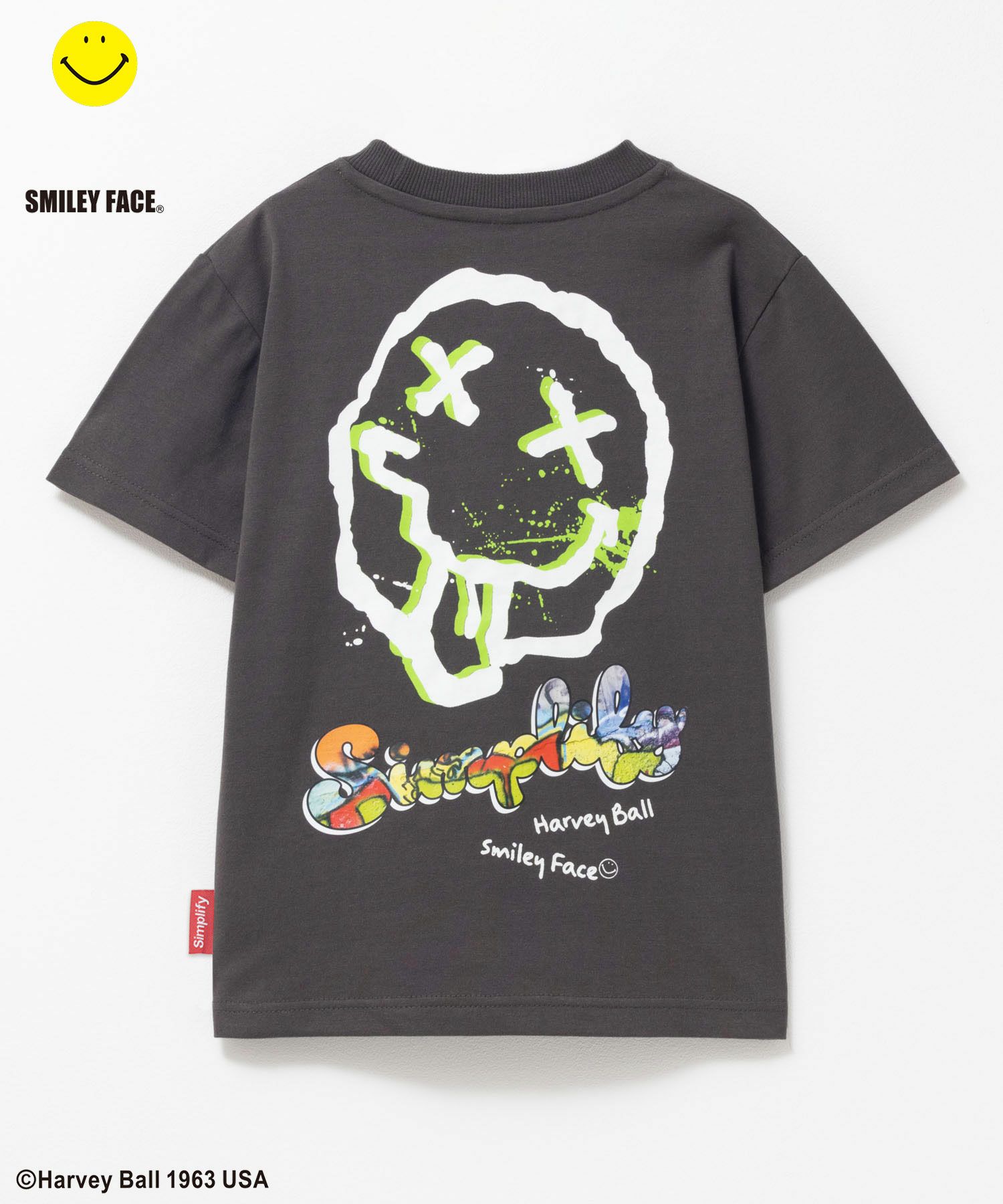 Simplify  スマイリーフェイス プリントビッグTシャツ キッズ メール便 対応商品商品画像-1