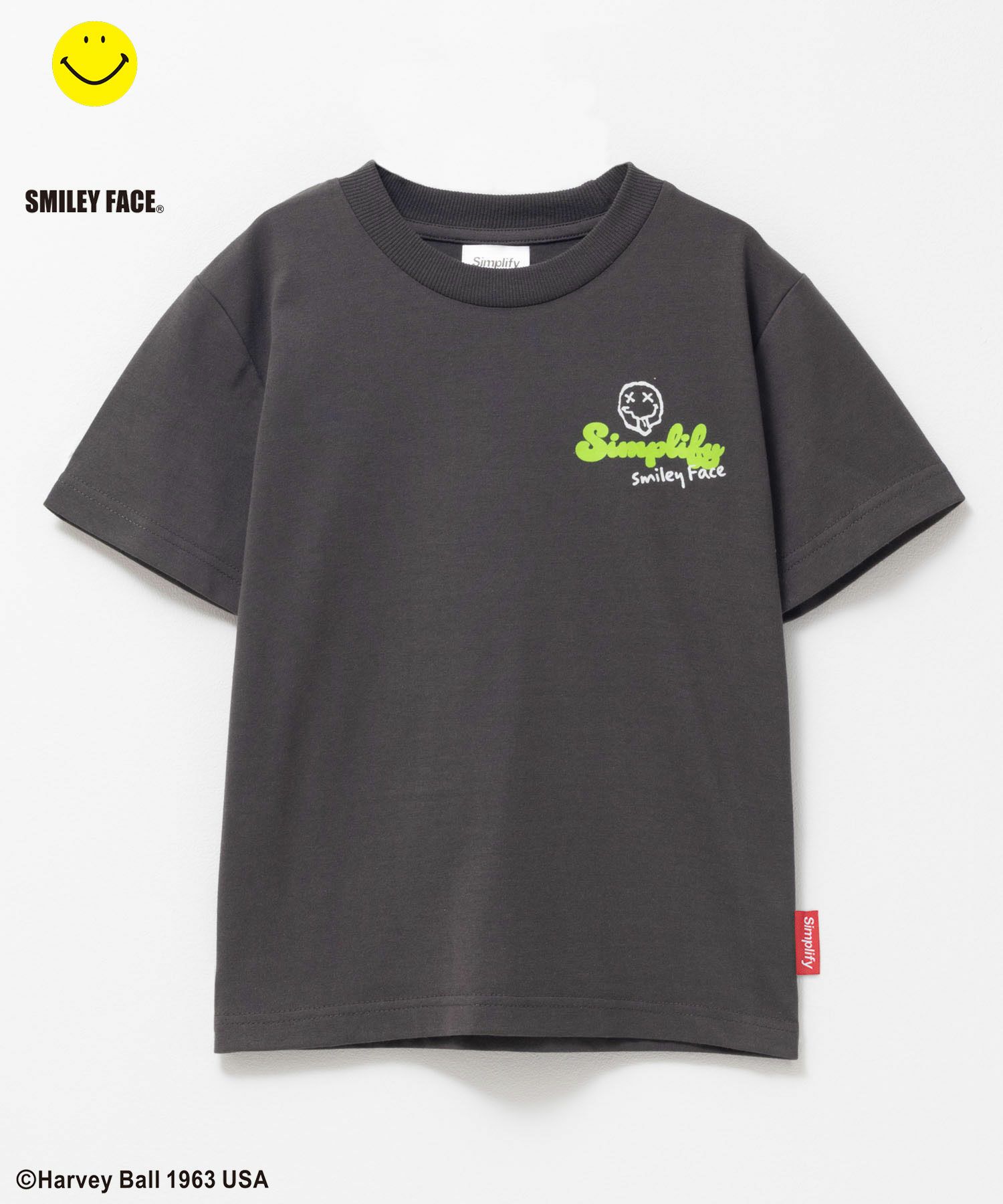 Simplify  スマイリーフェイス プリントビッグTシャツ キッズ メール便 対応商品商品画像-2