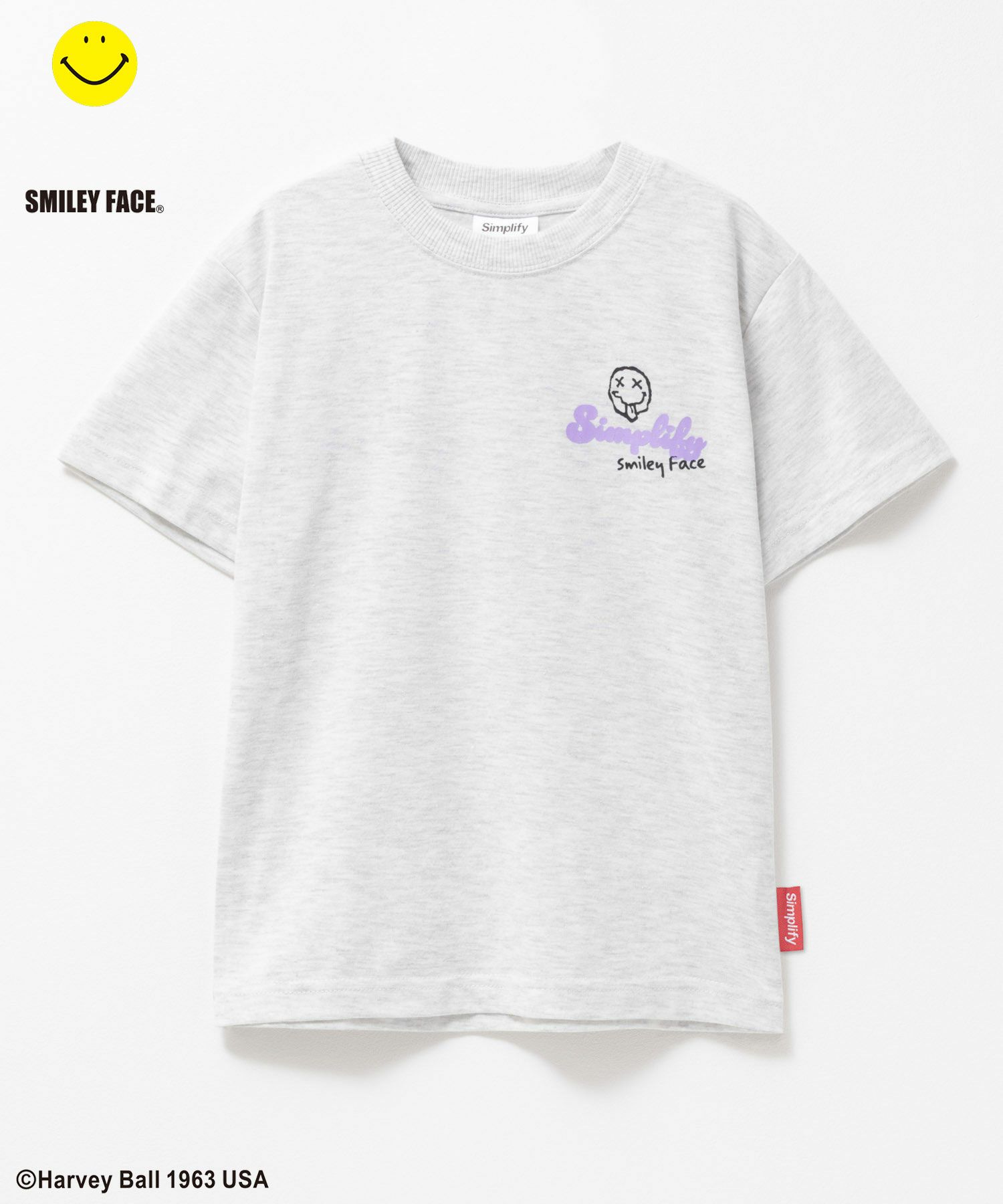 Simplify スマイリーフェイス プリントビッグTシャツ キッズ ネコポス 対応商品