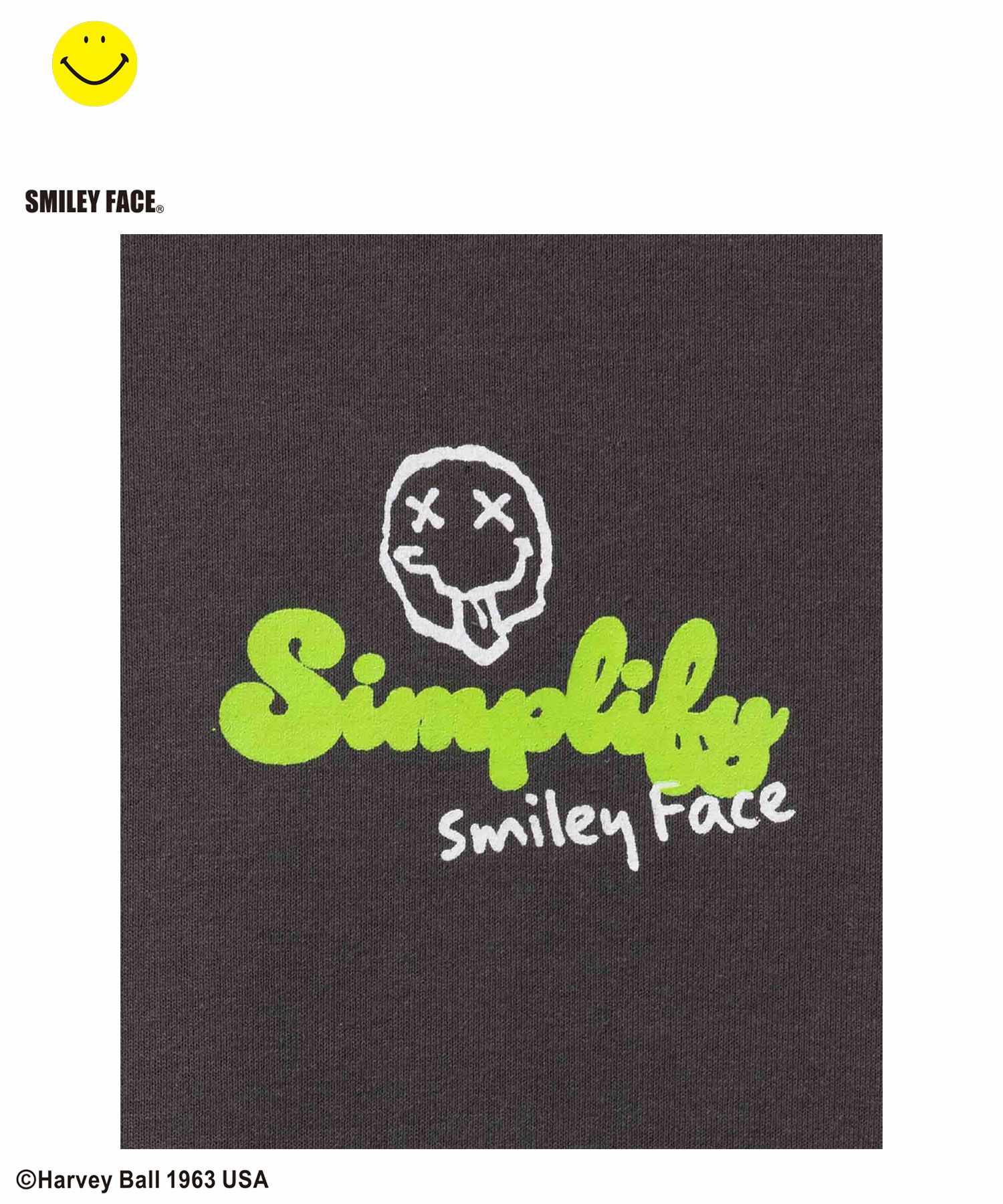 Simplify スマイリーフェイス プリントビッグTシャツ キッズ ネコポス 対応商品