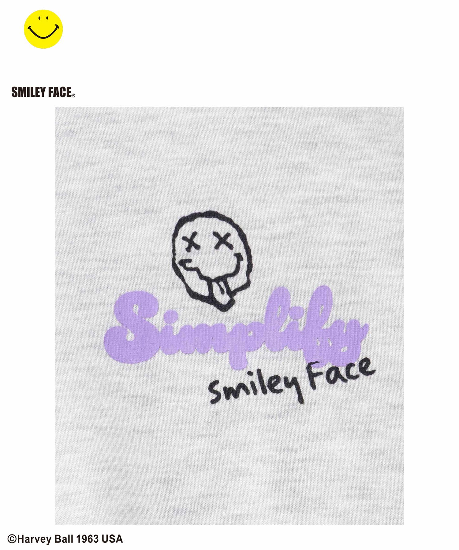 Simplify  スマイリーフェイス プリントビッグTシャツ キッズ メール便 対応商品商品画像-6