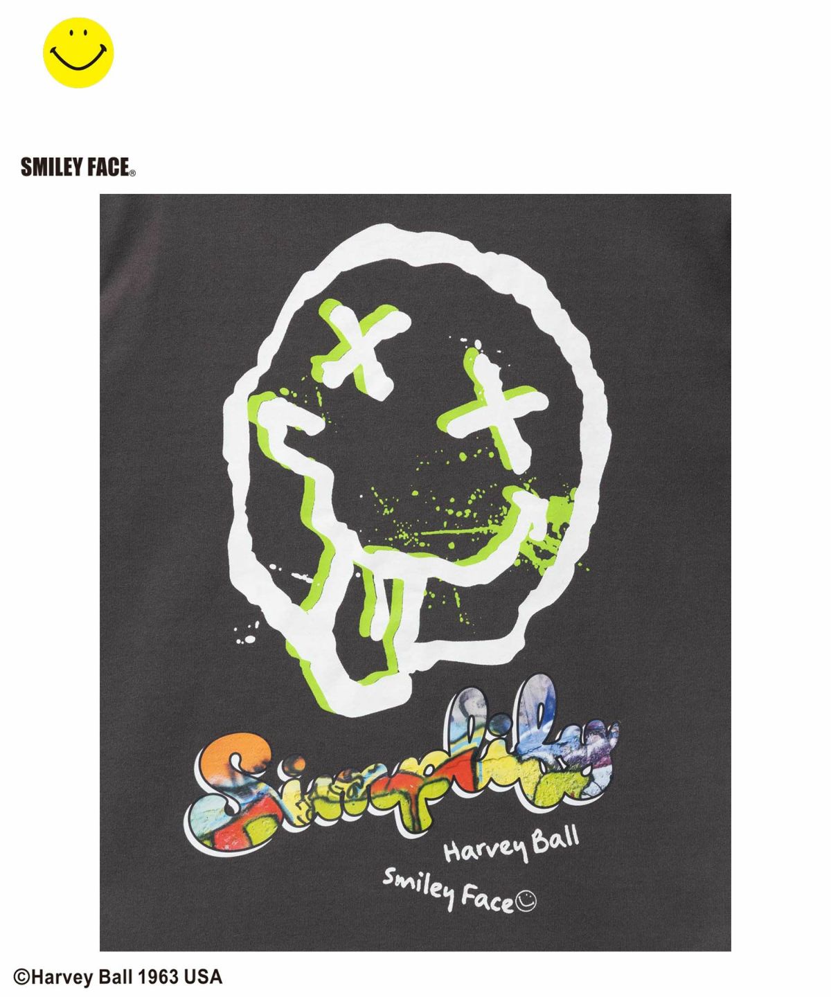 Simplify スマイリーフェイス プリントビッグTシャツ キッズ ネコポス 対応商品