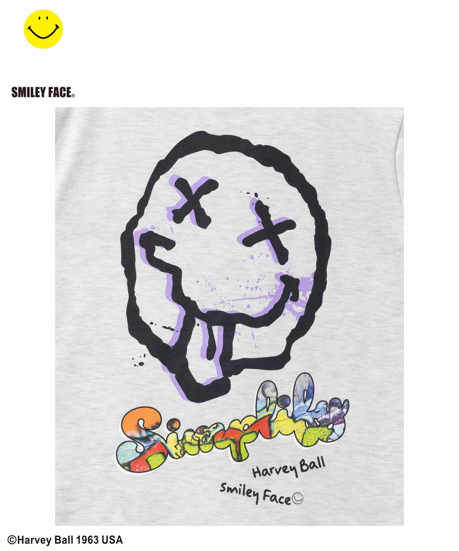 Simplify スマイリーフェイス プリントビッグTシャツ キッズ メール便 対応商品商品画像-8